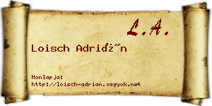 Loisch Adrián névjegykártya